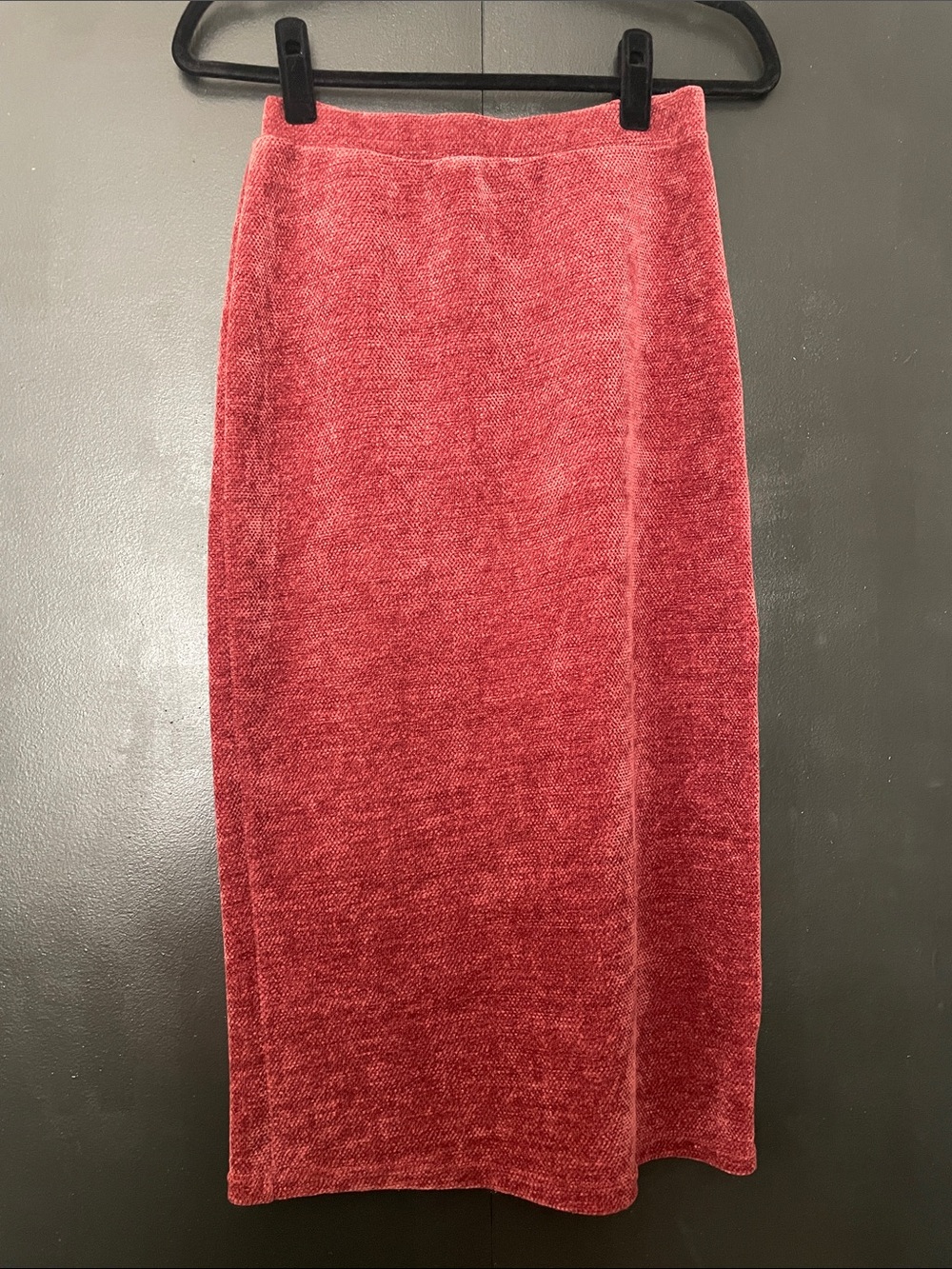 Papermoon Textured Knit Midi Pencil Skirt | Rose Pink | Pull-On Size Small - Picture 2 of 8